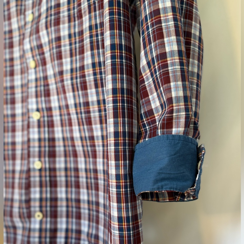IZOD Men’s Plaid Button-Down Shirt 2XL Premium Essentials Cotton Long Sleeve